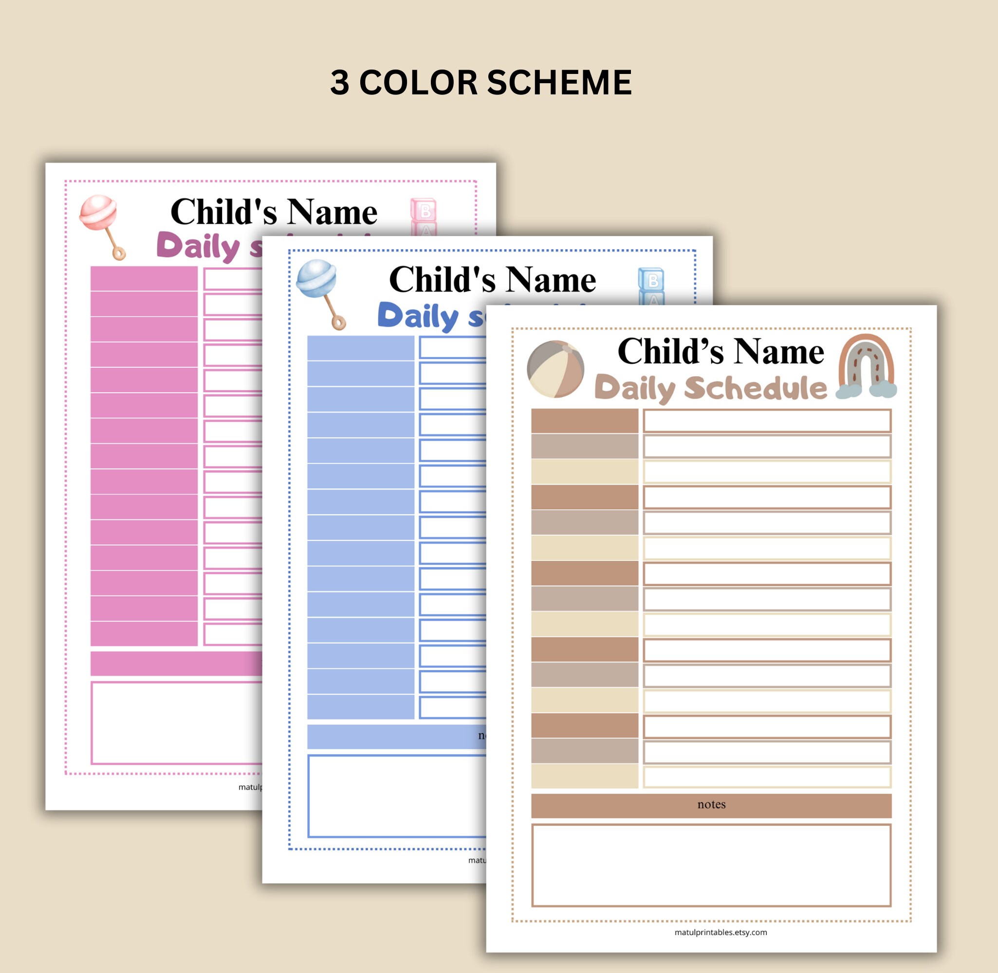 Personalize Child Daily Routine Fillable Homeschool Schedule for Mom ...