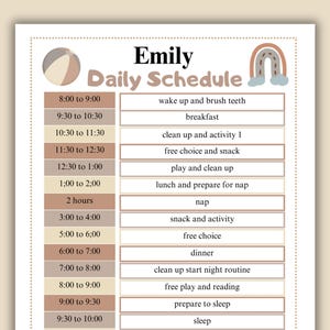 Personalize Child Daily Routine Template Homeschool Schedule for Mom ...