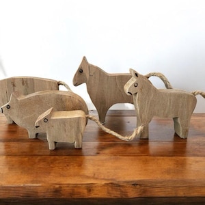 Handmade wooden animal set-farm