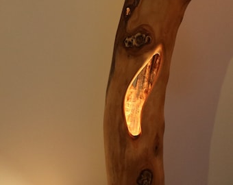 Lampadaire tronc de pomme en bois véritable