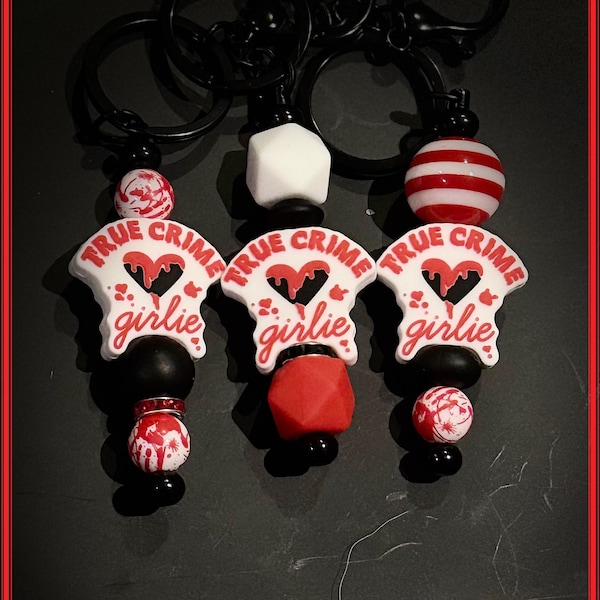 True Crime Girlie Beaded Keychain