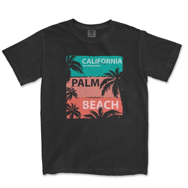 Colifornia Surfing Paradise, Palm Beach, California Vacation, Surfer T-Shirt, Comfort Colors Shirt, Grunge Clothes, Aesthetic.