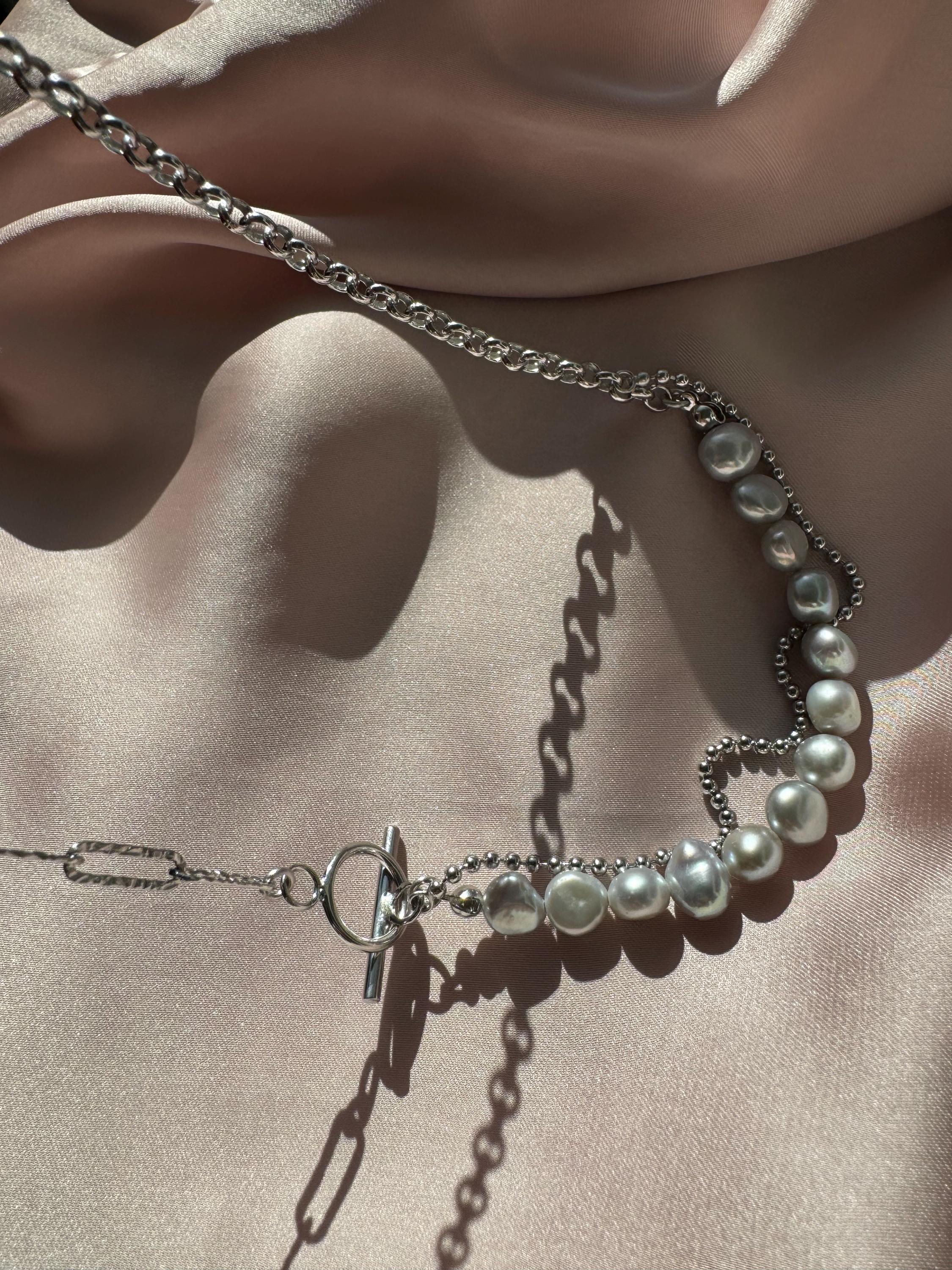 Collier chaîne pampilles maille marine & cristaux | Marceau & Inès