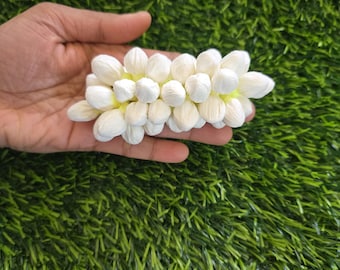 Handmade Artificial Jasmine Hair Clip, Bridal Headpiece, Silk Flower Barrette