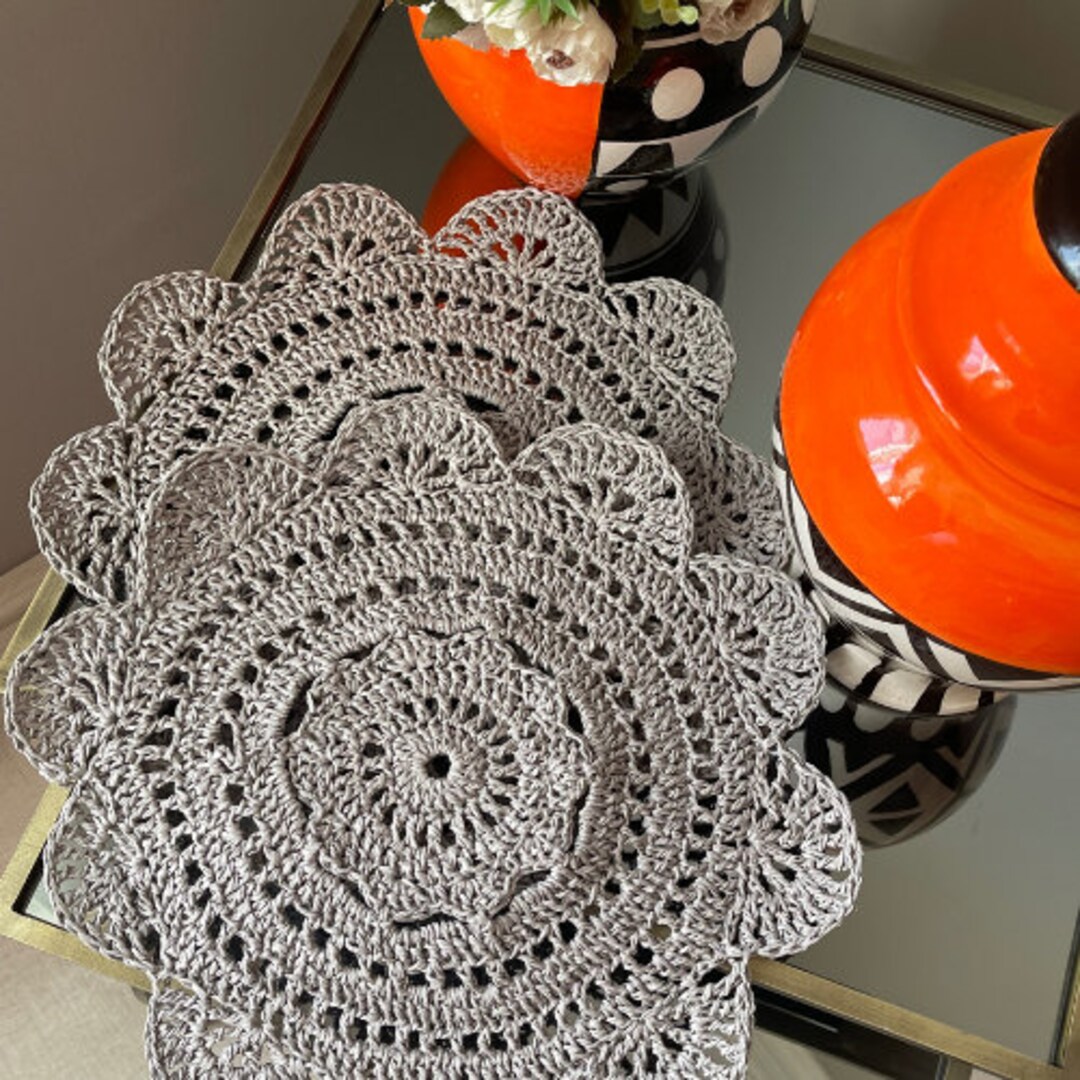 Handmade Table Mat, Crochet Supla Set, American Service, Dinner