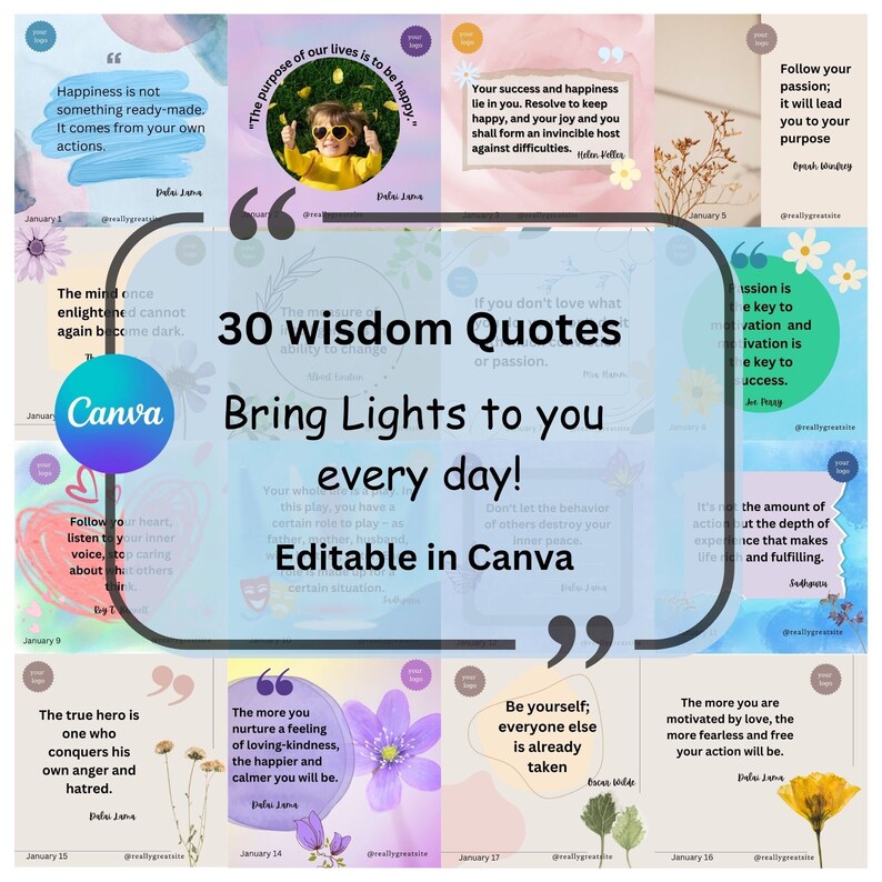 Wisdom Posts Wisdom Quotes Instagram Templates, Canva Social Media Posts (digital ...