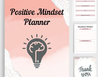 Editable Positive Mindset Planner | Digital Self-Care Journal | Boost Motivation & Productivity