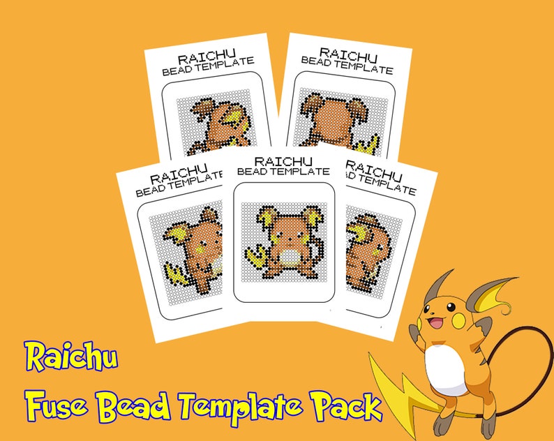 Rachu Pattern Raichu Printable Fuse Bead Pattern - Etsy