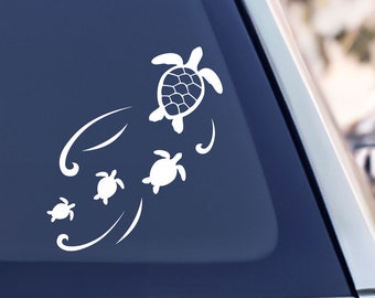 Sea Turtle Family Car Decal or Laptop Sticker