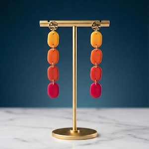 Sunset Gradient lightweight earrings | Abstract Earring | Polymer clay | Gift, bridesmaid gift, unique, fun, funky