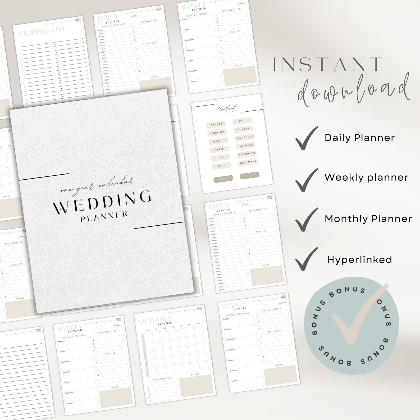 Printable Wedding Planner Template Bundle Planner 2024, Wedding Planner ...