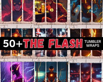 50+ Superhero Tumbler Wraps Bundle, Lightning Digital Download, 20oz Skinny Tumbler Sublimation PNG, High-Quality Comic-Inspired Wrap Design