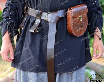 Cintura in pelle PU medievale vichinga, marsupio Ren Fair Larp, escursioni in gonna in pelle Steampunk, piccola borsa cosplay pirata rinascimentale vintage