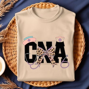 CNA Krankenschwester Leopard Bogen PNG | Niedliches zertifizierter Pflegehelfer-Sublimations-Design | Pflegeheim Png | Retro CNA Leben | Digitaler Download