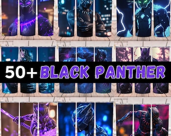 50+ Digital Panther Sublimation Tumbler Designs, Neon Panther Wraps, Hero Themed Tumbler PNG, Glow Effect Tumbler, Instant Download