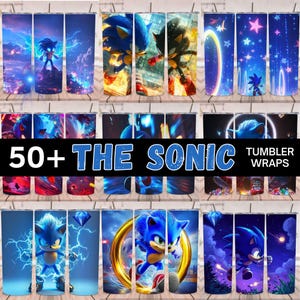 Mais de 50 envoltórios de copos de personagens de jogos | Download digital | 20oz Skinny Tumbler Sublimation PNG | Envoltórios de jogos | Designs de ouriço | Estilos retrô