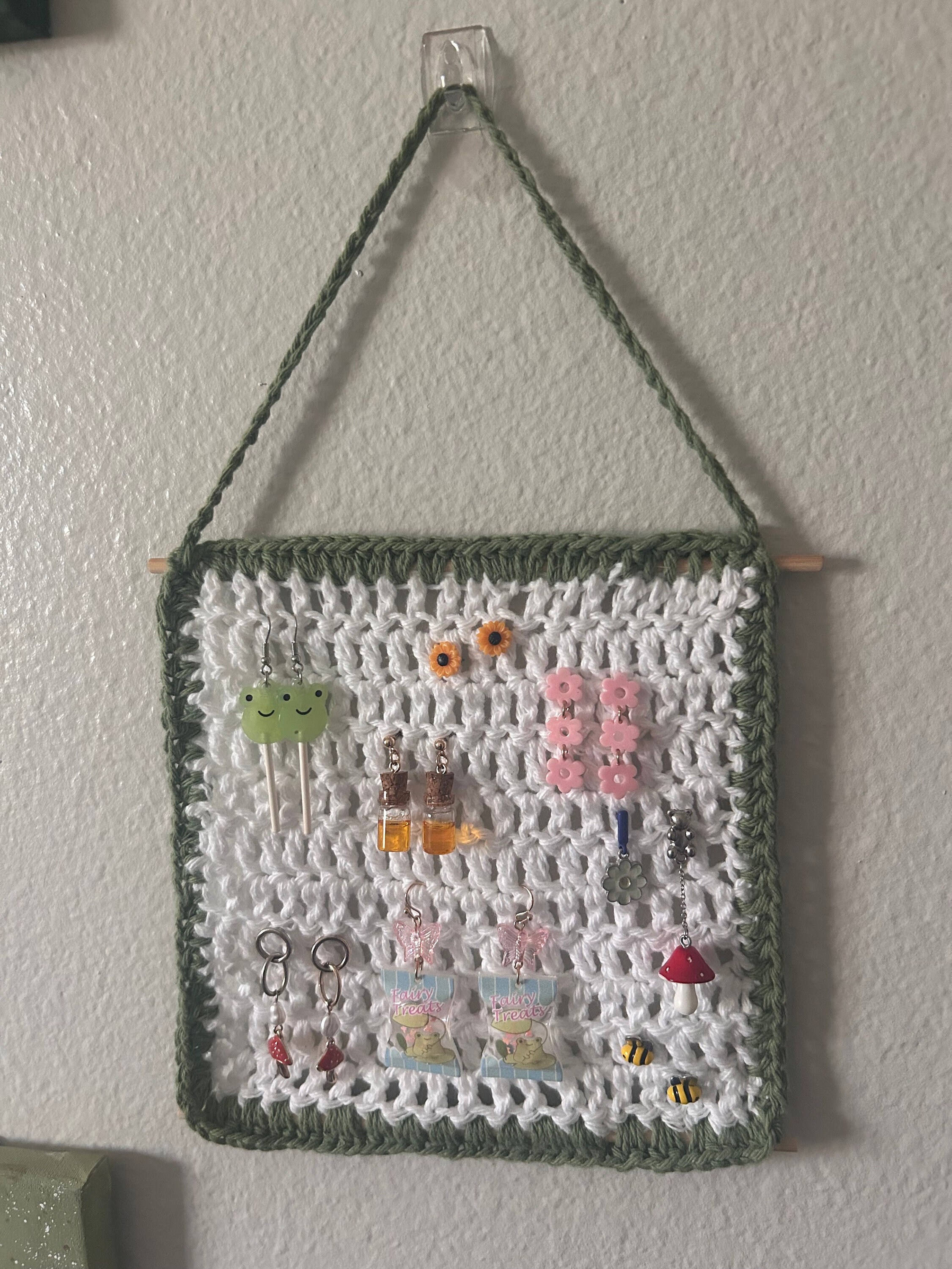 Custom Crochet Jewelry Hanger/Holder for Earnings or Other, Custom Color and Size