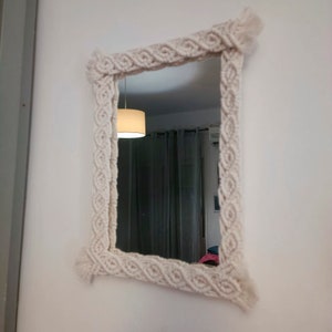 Mirror adorned with cotton thread Irene model