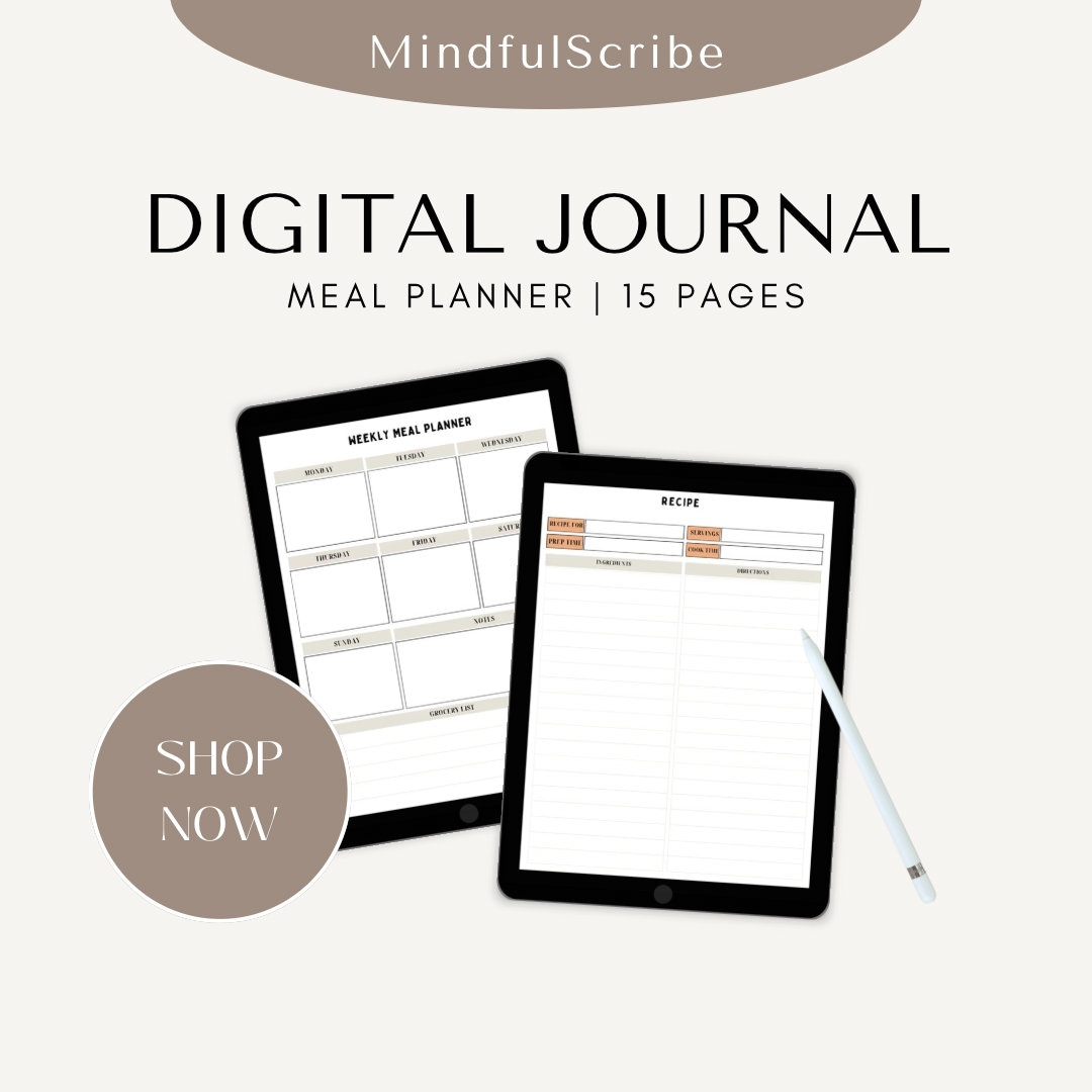 Digital Meal Planner - PRINTABLE - Etsy