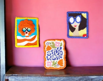 Decorazione da parete in stile pop art, decorazione da parete con ago da punzone fatto a mano, regalo per la festa della mamma, regalo per lei, decorazione per la casa carina, decorazione da parete colorata