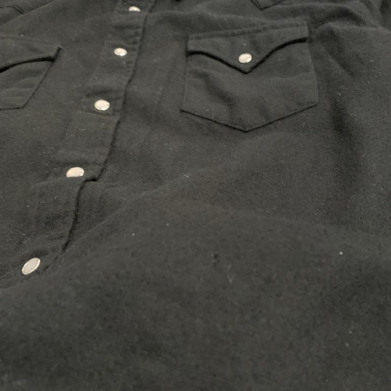 Camisa vintage Pendleton Canyon estilo western, em lã preta, final dos anos 90 - Tamanho Grande imagem 9
