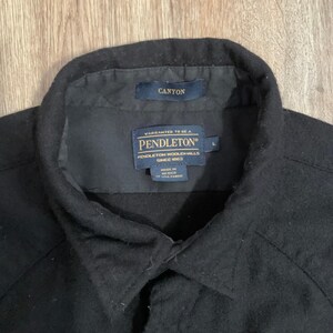 Camisa vintage Pendleton Canyon estilo western, em lã preta, final dos anos 90 - Tamanho Grande imagem 2