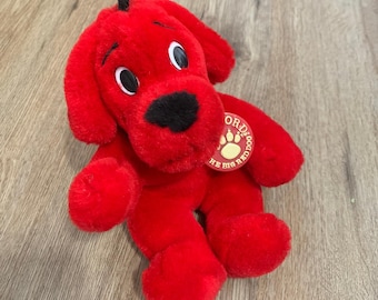 Vintage 1997 Clifford the Big Red Dog plush toy stuffed animal by Scholastic 9in