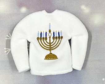Hanukkah Elf Sweater, Elf Outfit, Elf Shirt, Custom Elf Costume, Christmas Shirt for Elf or Doll