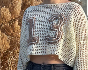 Crochet, Mesh Jersey Style Sweater