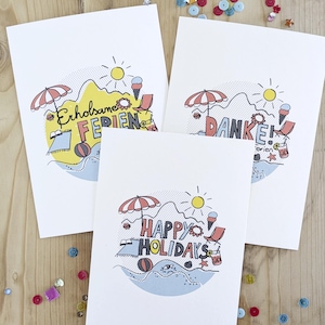 DANK U WEL & Prettige Feestdagen KAART | A6 inclusief envelop | 300g | Gerecycled papier | Afstuderen | Zomervakantie