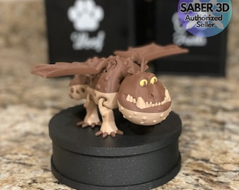 Flexi Gronkle Meatlug Dragon Figurine | Articulating 3D Printed Toy | How to Train Your Dragon-Inspired Collectible | Fan Art Gift