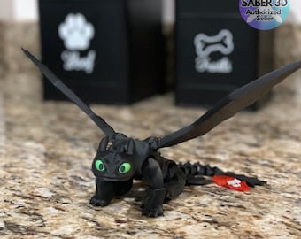 HTTYD 3D Printed Articulated Toothless & Lightfury