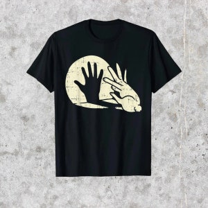 Bunny T-Shirt Vintage T-shirt Graphic T-shirts Retro Tshirt Rabbit T-shirt Pet Lovers Gift Animal T-shirt Shadow T-shirt Funny T-Shirt