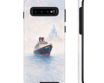 Magiczny statek wycieczkowy | Fantazyjne etui na telefon z motywem lśniącego oceanu i zamku