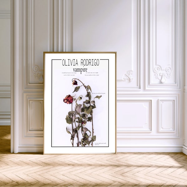 Olivia Rodrigo Vampire Botanical Digital Wall Art Poster