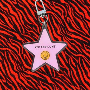 ROTTEN C*NT Pink Hollywood Star Walk of Fame Keychain/Bag Charm