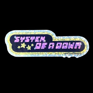 System of a Down Glitter Sticker | Y2K Nu-Metal Glitter Vinyl | Laptop, Journal
