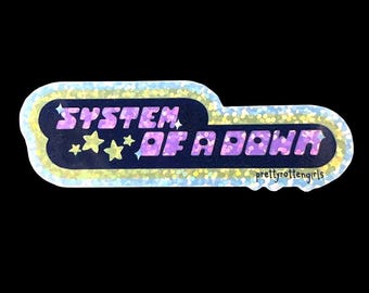 System of a Down Glitter Sticker | Y2K Nu-Metal Glitter Vinyl | Laptop, Journal