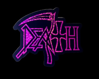 Death Metal Band Aufkleber – Y2K Extreme Metal Vinyl Aufkleber | Pink Goth Aesthetic Death Logo Fan Kunst | Laptop Aufkleber