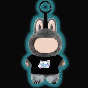 Doll Mini T-Shirt – “Absolutely Need a Lobotomy” Holographic Tee | Funny Plush Clothes | PrettyRottenGirls 15-17cm Doll Outfit | Fits Labubu