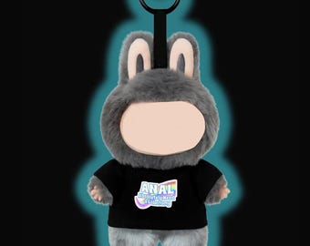 Doll Mini T-Shirt – “Absolutely Need a Lobotomy” Holographic Tee | Funny Plush Clothes | PrettyRottenGirls 15-17cm Doll Outfit | Fits Labubu