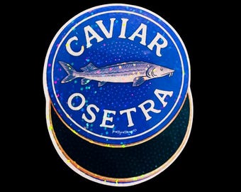 Caviar Osetra /Beluga Glitter Coquette Sticker | Luxury Aesthetic Vinyl Decal |  Rich Girl Sticker for Laptop & Journal