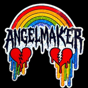 AngelMaker Sparkly Sticker | Deathcore Y2K Rainbow Glitter Vinyl | Laptop, Journal