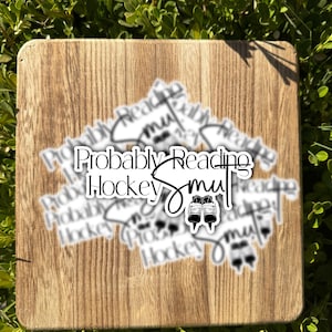 Hockey Romance Sticker / Book Lover Gift / Cozy Reading Aesthetic Sticker for readers and journals / Kindle Sticker / laptop decal