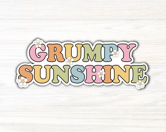 Grumpy Sunshine Sticker / Romance Book Sticker / Romance Trope Sticker / Kindle / Book Lover / Vinyl Sticker / Water Bottle Sticker
