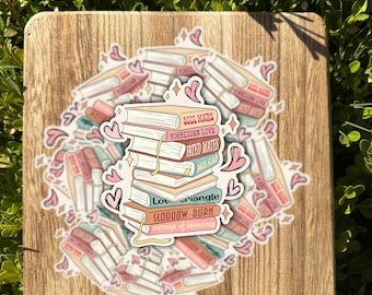Book Stack Sticker | Reader Gift, Kindle, Laptop, Water Bottle