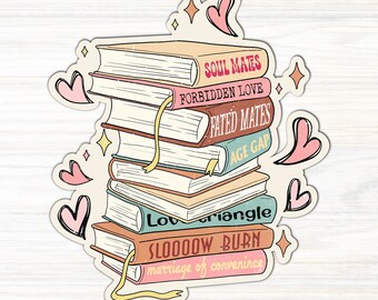 Book Stack Sticker / Kindle Sticker / Book Obsessed / Reader Gift ...