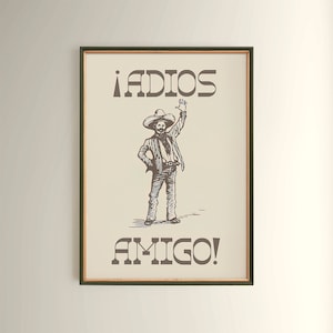 Retro Farewell - Vintage Adios Amigos Art Print - Etsy