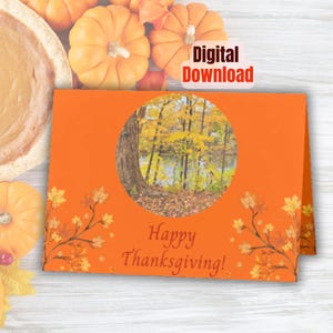 Printable Happy Thanksgiving Greeting Card, Digital Download- Affordable Holiday Gift!