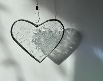 Stained glass heart suncatcher